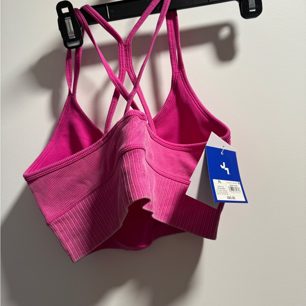 Pink Ribbed Strappy Bralette - Picture 2 of 2